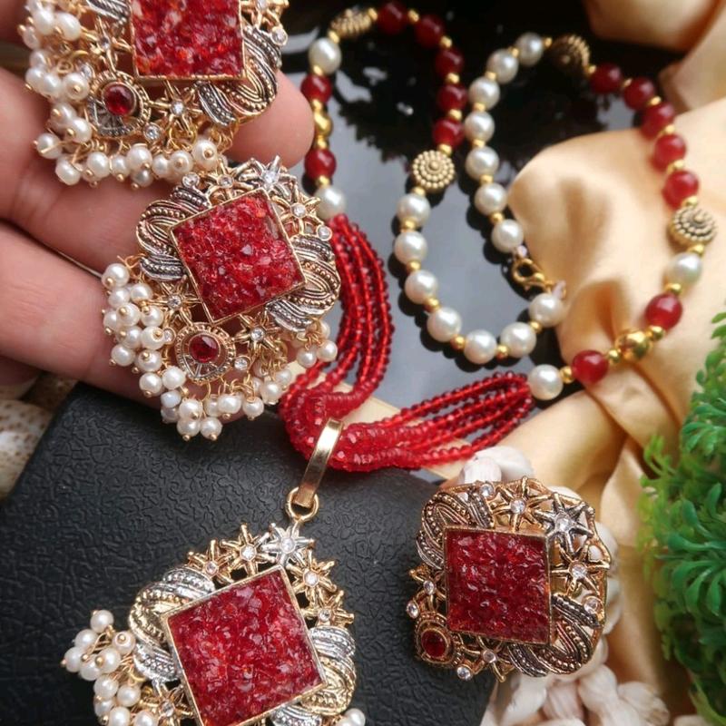 fancy party new necklace with earrings and ring 3