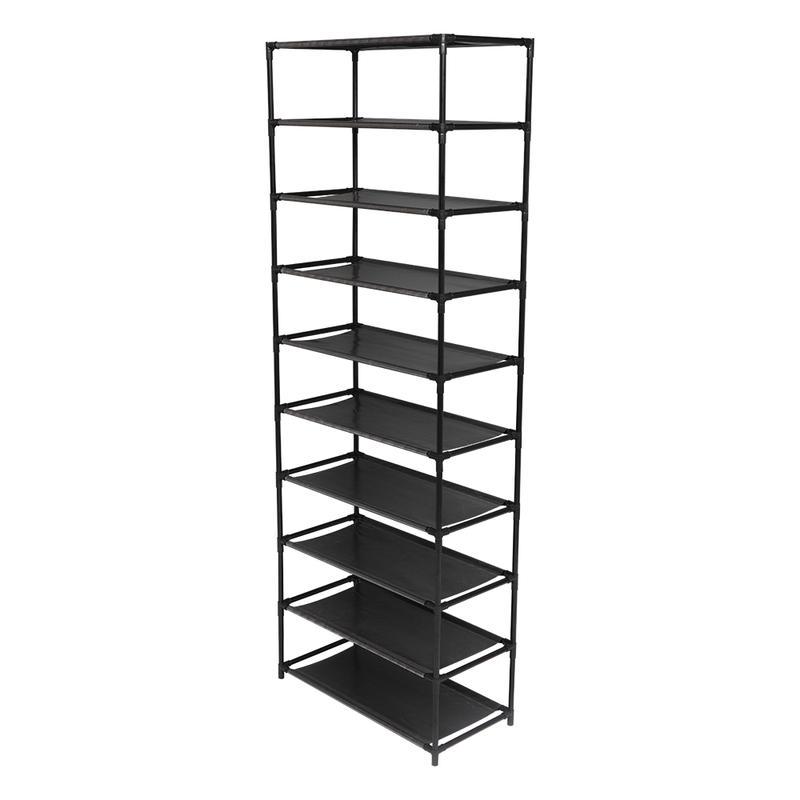 10 Layer Stackable Shoe Rack Storage Shelves Stainless Steel Frame Holds 50 Pairs Of Shoes 4