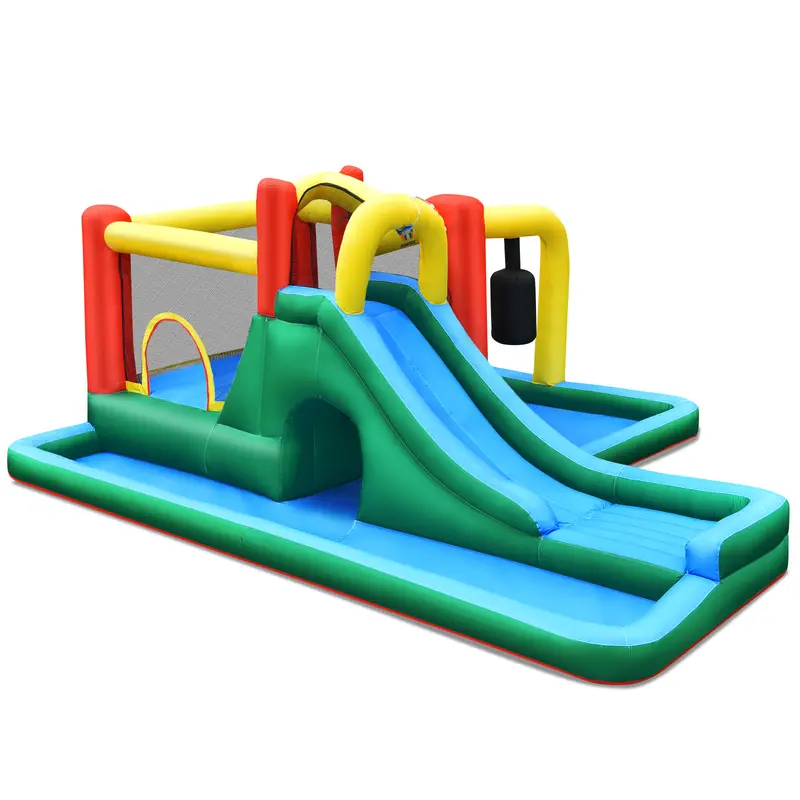 COSTWAY Inflatable Water Slide Kids Jumping Bounce House with Slide (without Blower) 8