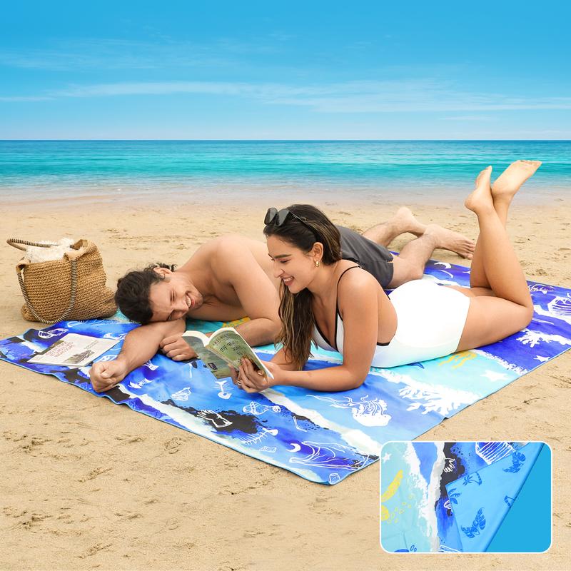 【UK Sellers】Multifunctional oversized beach towel, bed sheet, sofa cover, picnic mat all-in-one towel, Extra Large XXL 152cm*203cm Travel Towel Quick Dry for Swimming Sports Camping Yoga Gym 6