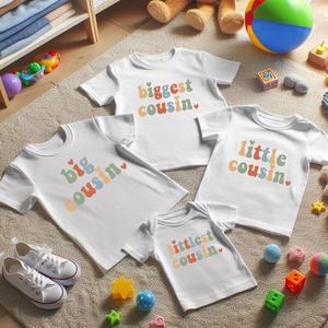 Biggest To Littlest Cousin Matching White T-Shirts