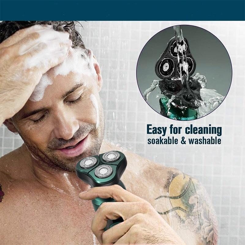 1PC men's electric shaver, 4 in 1 smart electric shaver LCD digital display three head floating shaver washing multi-functional beard knife Smooth Comfort 2