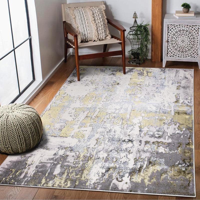 Abstract Marble Shine Large Rug for Living Room Textured Shimmer Luxury Carpet Super Soft Heavy Duty 2