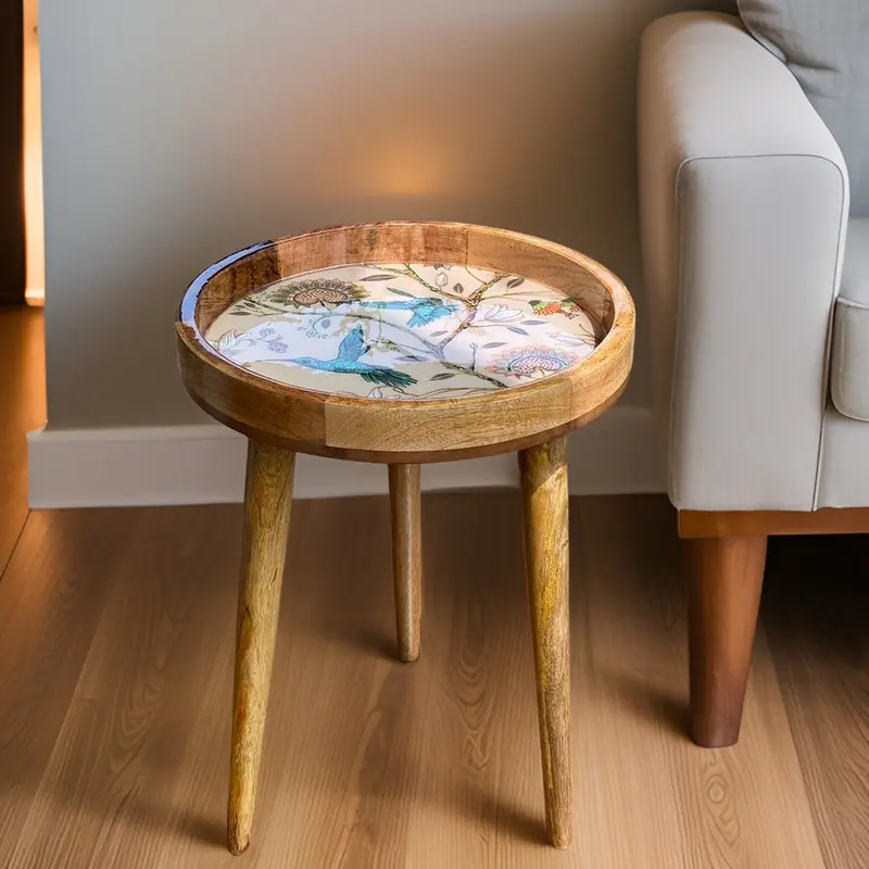 Hartsmede Handmade Side Table Solid Mango Wood Detachable Legs Ideal Corner Table for drinks Plants Flat Pack 5