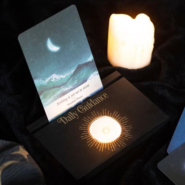 Black Daily Guidance Tarot Card Stand Tealight Holder 4