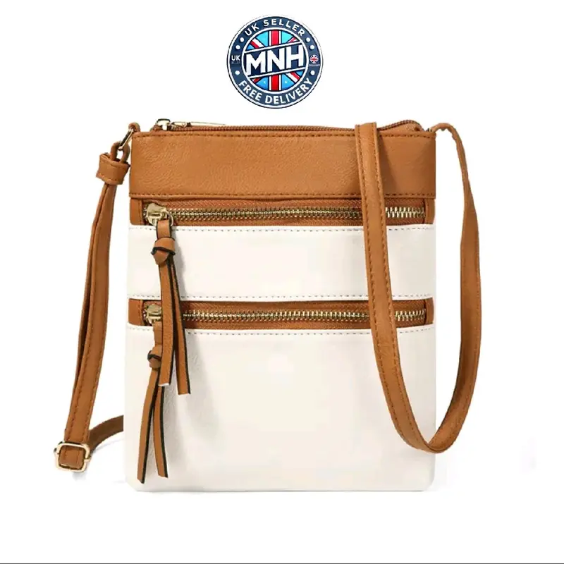 Ladies Leather Crossbody Messenger Bag with Zipper for Women 2