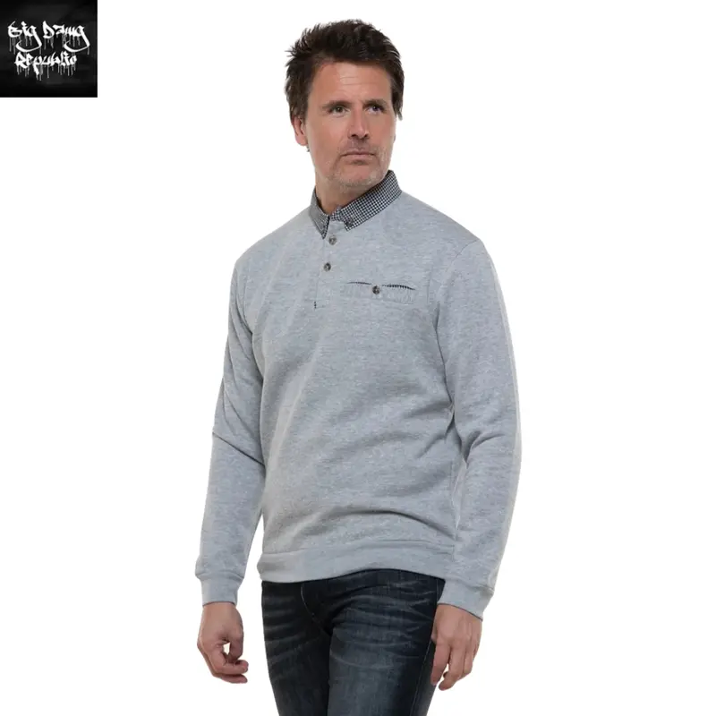 JJ Willis Men's Designer Urban Cotton Polo Sweatshirt, New Time Money Is Era Long Sleeve Classic Collar Menswear 4