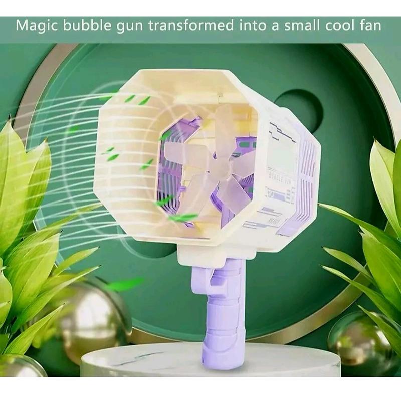 69 Hole Bubble Bazooka Gun USB RECHARGEABLE Bubble Gun Rocket Launcher Bubble Machine & Cooling Fan Kids Outdoor 4