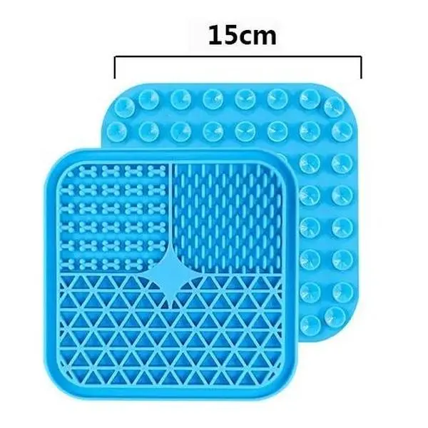 GGPets Lick Mat Slow Feeder for Cats and Dogs - BPA-Free Silicone, 15cmx15cm, Microwave and Freezer Safe 0