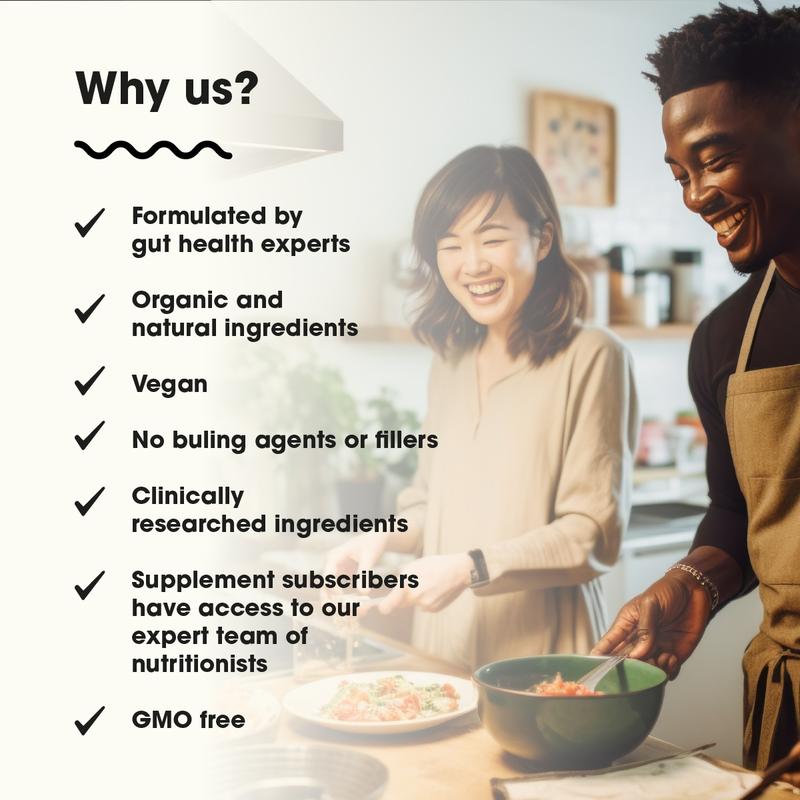 Gut 3-in-1 Supplement. Made For Gut Health & Bloating. 12 Billion Probiotics, 5x Digestive Enzymes & 6x Organic Botanicals. Vegan, Made in the UK, No Fillers Or Bulking Agents, Gluten Free, GMO Free, Dairy Free, Nut Free. Healthcare Dietary 7