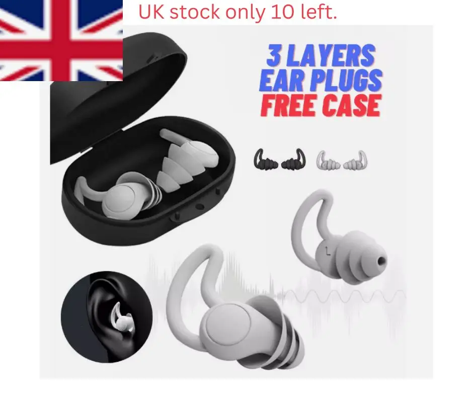 Noise Cancelling Comfortable 3 Layer Earplugs 40db Ear Plugs for Sleep/work Storage Case
