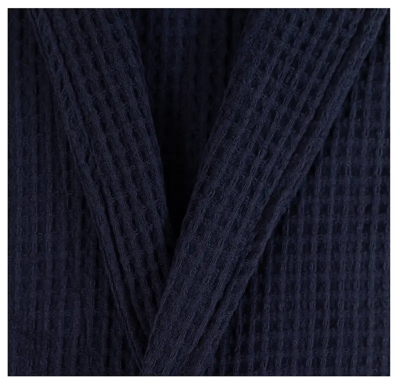 100% Cotton Fabric Lightweight Waffle Dressing Gown - Unisex - Classy Stylish Long Sleeve Bathrobe Comfortable Loungewear Nightwear - Womenswear Menswear  Underwear nightwear Piece Longsleeves Fit Adjustable 4