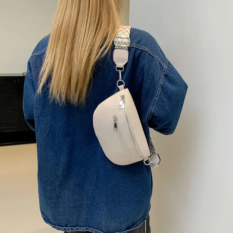 Bohemian Wide Shoulder Strap Crossbody Chest Bag 8