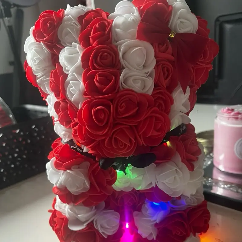 Personalized Rose Blush Flower Bear - Decorative and Functional Toy for Gift Giving 1