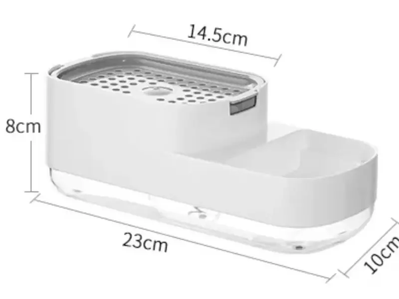 Kitchen Liquid Soap Pump Dispenser 2 in1 ABS Sponge Holder + Sponge 6