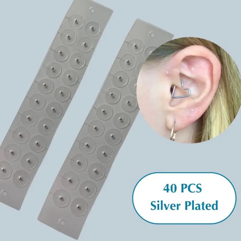 Blue Horizon 40 Piece Value Bundle Silver or Gold Plated Acupressure Ear Seed Kit- Perfect letterbox gift for well-being 1