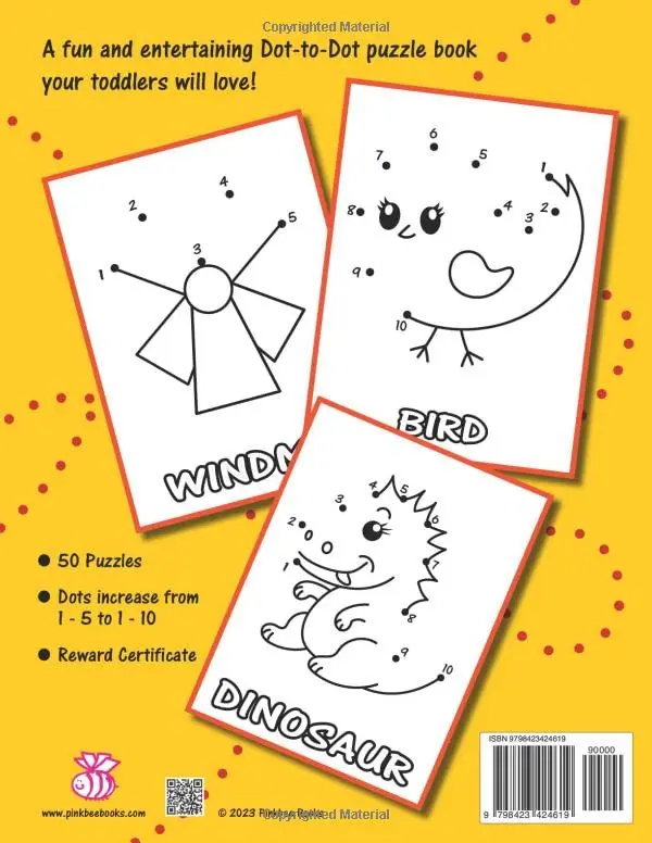 Dot to Dot book for Toddlers ages 2-4: 50 Join the Dots picture puzzles for toddlers - Learning numbers activity book (Toddler Dot to Dot Books) Paperback 1