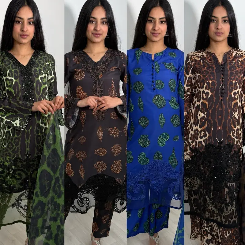 SMBR new salwar kameez designer look sequin embroidery print , Pakistani Indian fashion latest trend tradtional fashion Elegance