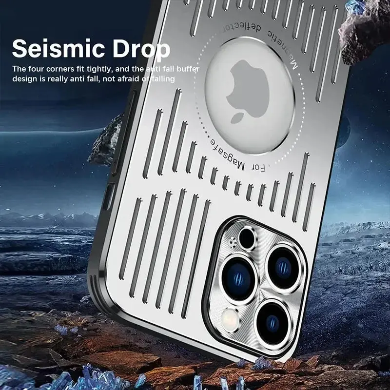 Aluminum Cooling Phone Case for iPhone 16/15/14/13/12 Pro Max 4