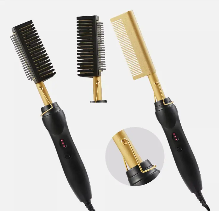 Portable Hair Hot Comb Straightener Professional Press Comb Electric Hot Comb UK - Fast Heating for Quick Styling - Heatless, Haircare