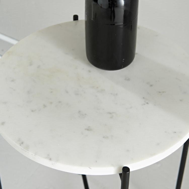 Solid Marble Side Table Perfect for placing drinks, snacks, books and essentials, or use a decorative piece.- White Marble 1