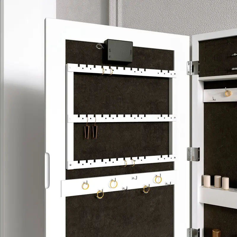 Katie White LED Mirrored Jewellery Cabinet 3