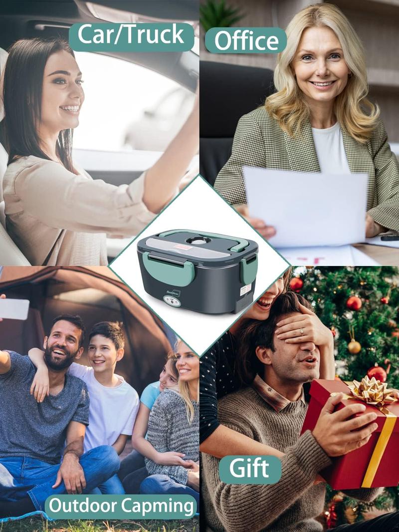 Product Introduction of 【48H Delivery 】Electric Lunch Box adults - 60W Portable Food Warmer - 1.5L SS Food Containers Hot Lunch Box Food Heater - Leakproof Lunchbox for Home & Office - 220V/12V/24V Thermal lunch Box Electric for Hot Food - Self Heating Lunch Box for Adults 11
