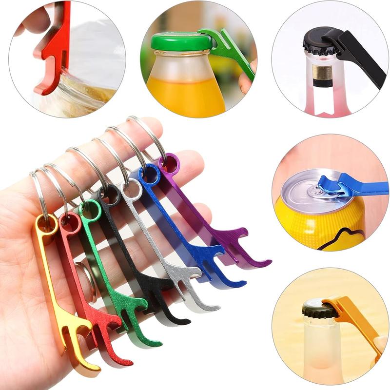 Colorful 1 Pack Assorted Aluminum Keyring Bottle Openers - 7 Fun Colors for  Identification and Style - Pocket-Sized for Effortless Beverage Access - Perfect for Parties, Outdoor Events, and Everyday Use - Handy Bottle Openers for Adults Kitchen Utensils 3