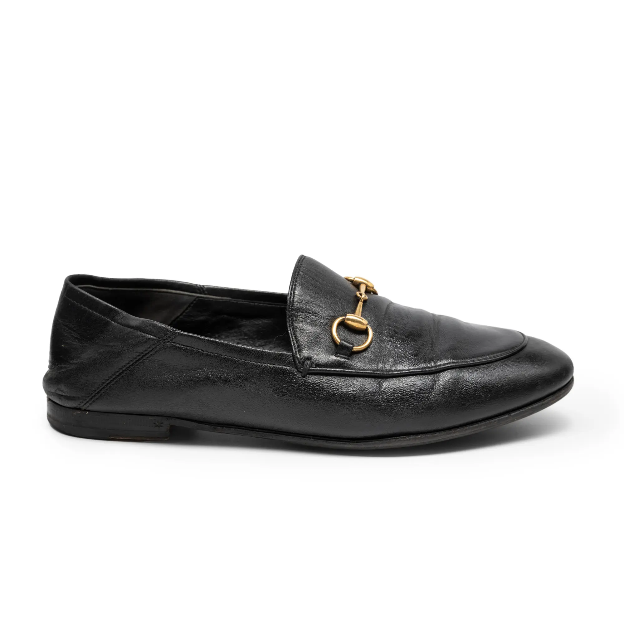 Preowned Gucci 37 IT Black Calfskin Moccasin Calfskin Good condition