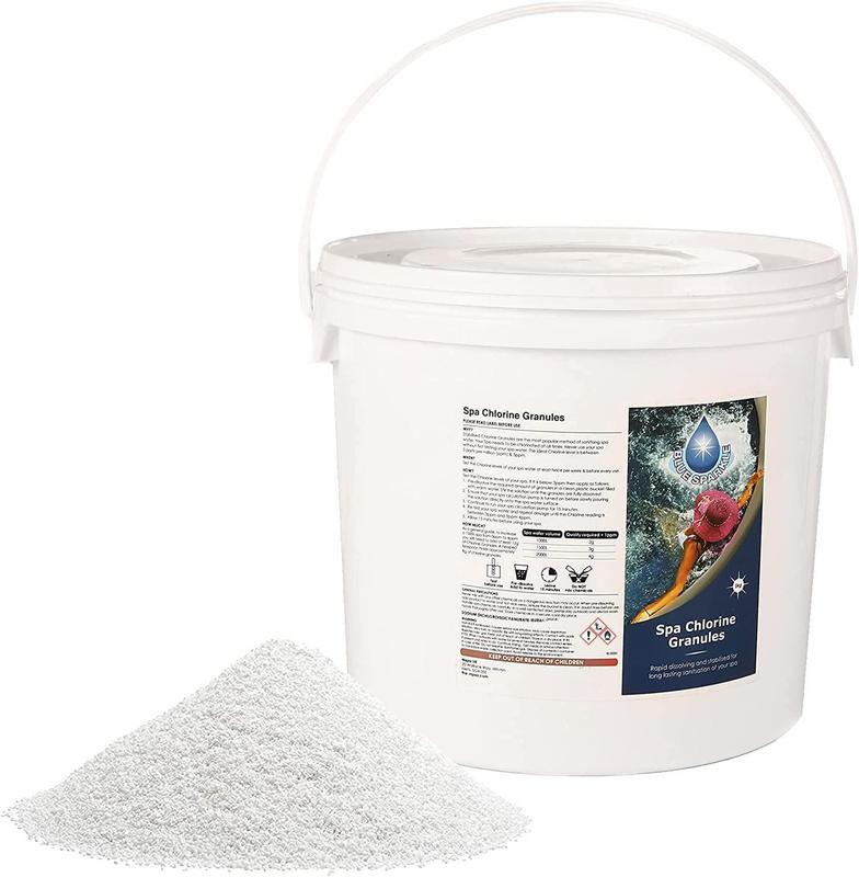 5 Kg Chlorine Granules Blue Sparkle Water Treatment for Rapid Disinfecting and Cleaning of Hot Tub Spa and Swimming Pool 0