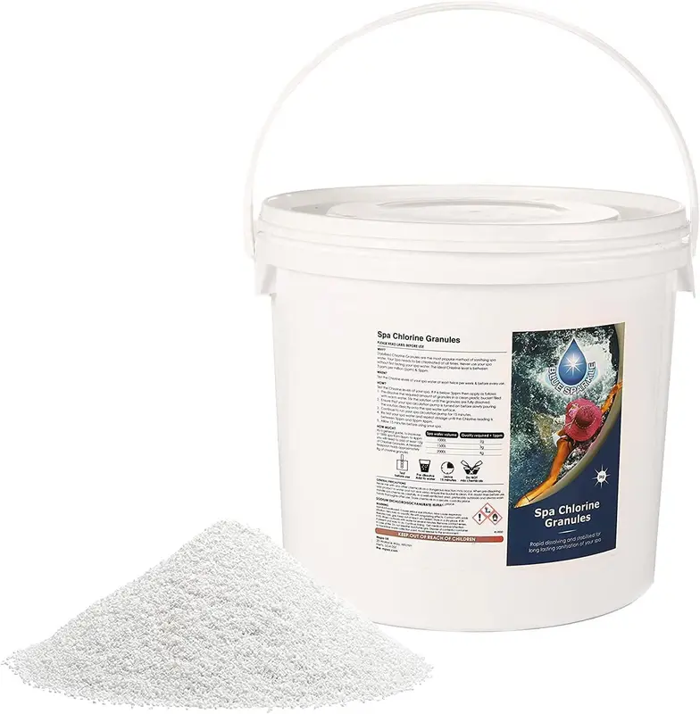 5 Kg Chlorine Granules Blue Sparkle Water Treatment for Rapid Disinfecting and Cleaning of Hot Tub Spa and Swimming Pool 0