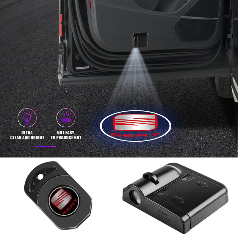 2/4Pcs Car Door Welcome Laser Led Projecto Wireless Logo Light For Seat Leon 5f 1p Ibiza 6l 6j Arosa Ateca Altea FR Arona Cupra 0