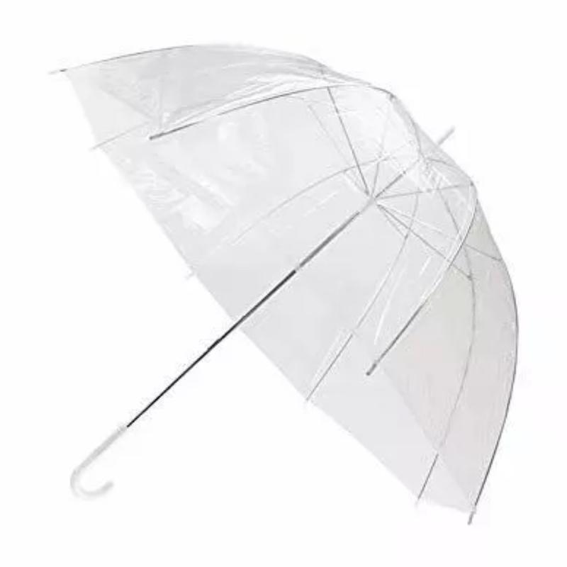 2 Pack Transparent PVC Wedding Brolly Clear Bubble+ Rain Umbrellas Dome Birdcage 1