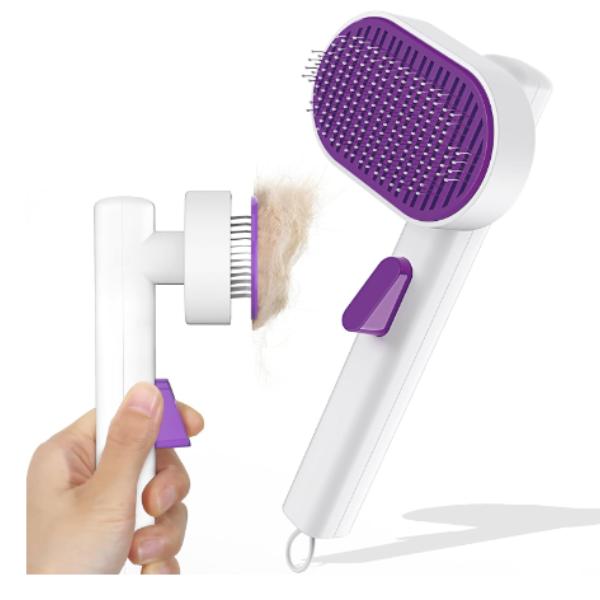 Self-Cleaning Cat and Dog Brush: One-Click Slicker for Effortless Shedding Control 0