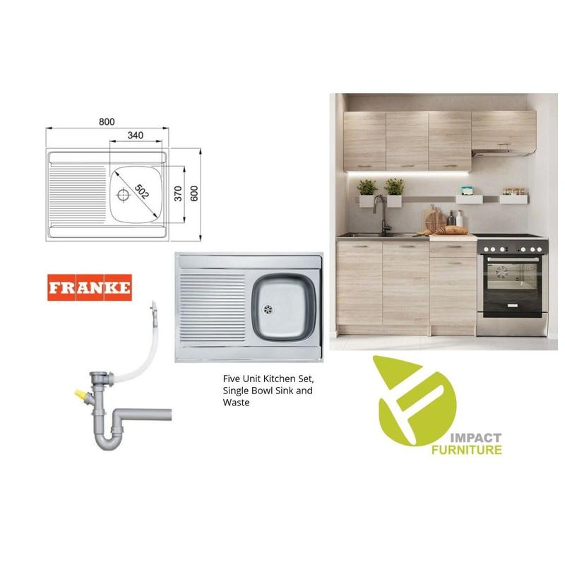 Kitchen Cabinet Set 5 Unit Sonoma Oak Cupboards Worktop Franke Sink Modern Nela 3