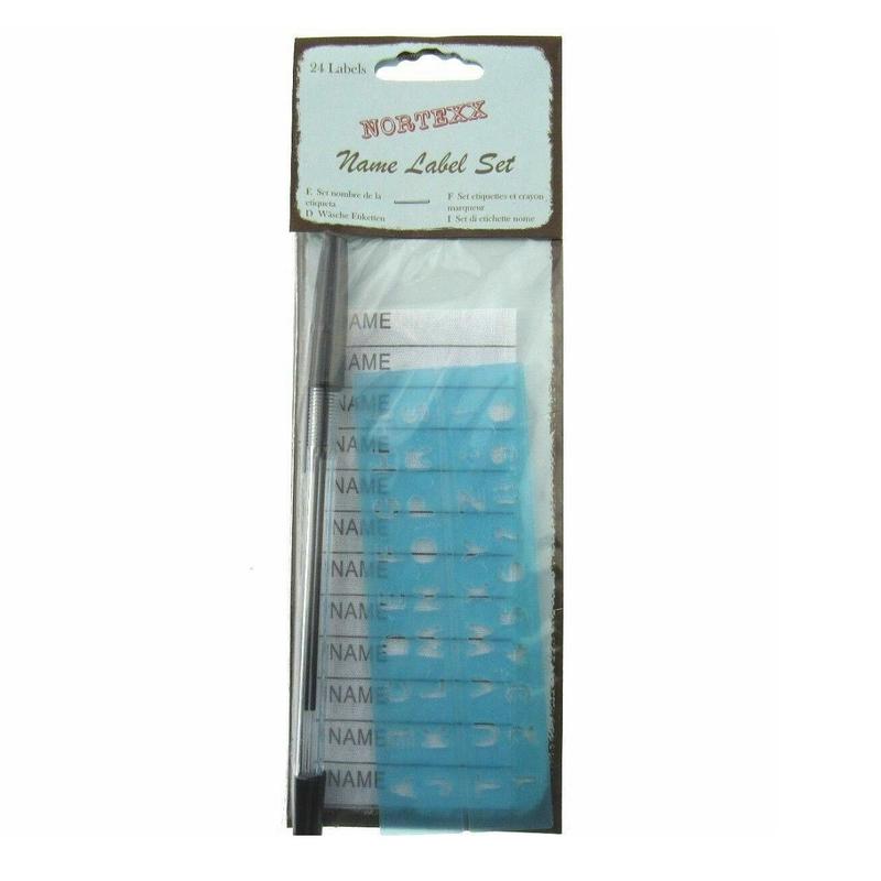 Iron On Blank Name Label Tags with Pen & Stencil for School Children Laundry Garment Clothing 1