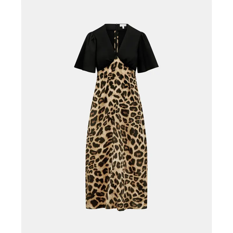 Leopard Printed Satin Midi Dress 4