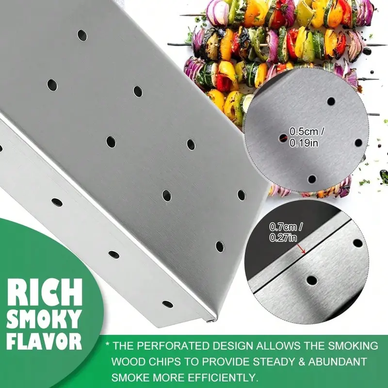Product Introduction of Rainbow Snowman  Stainless Steel Smoking Box for Wood Chips - Adds Smoky Flavor to Meat & Vegetables, Ideal for Grills and Barbecues 6