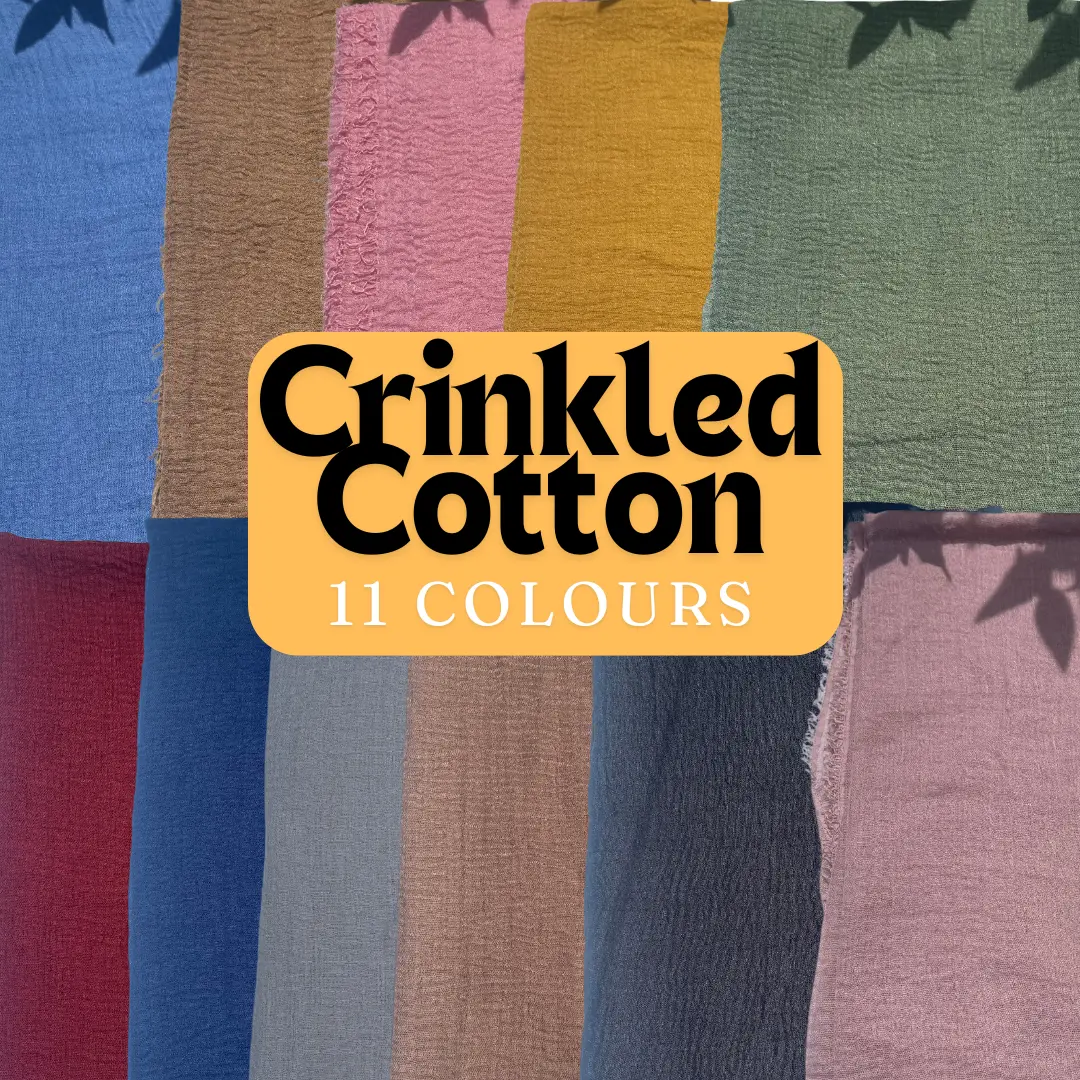 Crinkled Cotton Quality Hijabs/Scarves - 11 Colours Available