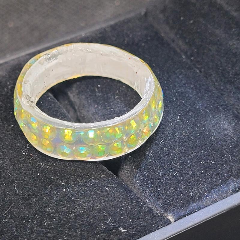 3D Printed Ring - Size V, Unisex, Amber Reignstone Color 1