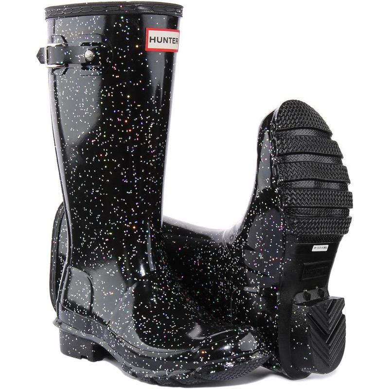 Hunter Original Giant Glitter In Black For Junior 4