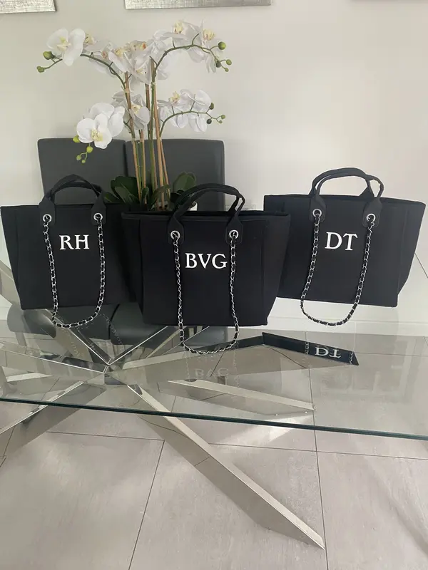 black Medium Shoulder Tote Bag- Ange 0