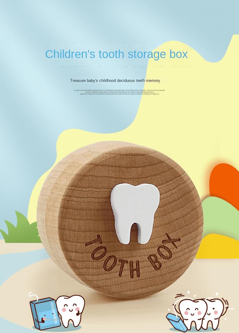 Product Introduction of 1PC Modern Minimalist Baby Teeth Box For Boys And Girls, Children's Teeth Collection Commemorative Box, Fetal Hair And Umbilical Cord Preservation Wooden Box Baby Shower Family Decorations Gifts 2
