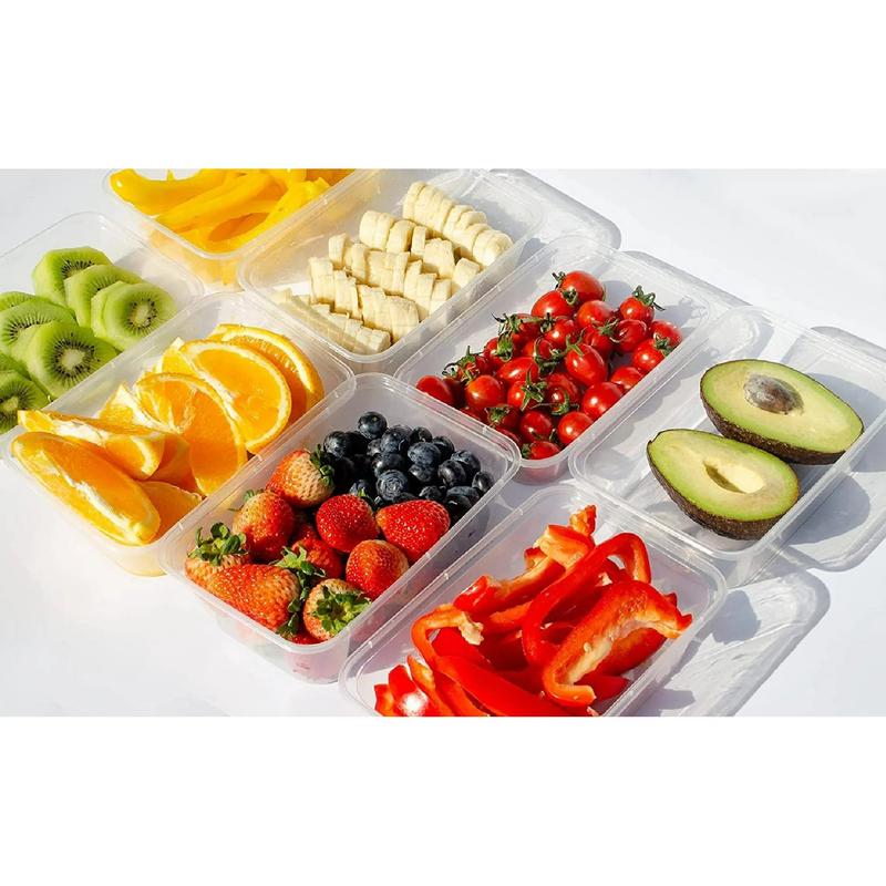 25 X 500ml Plastic Storage Food Soup Containers- Clear Disposable Heavy Duty Airtight Food Storage Boxes Kitchen Set Utensils 1