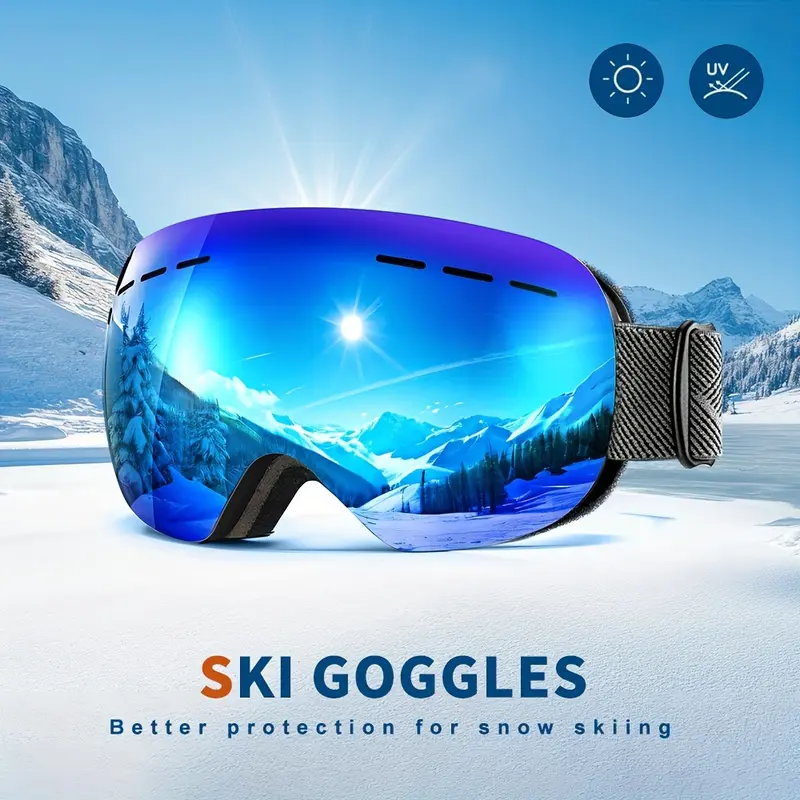 Valentine'S Day Gift Unisex Ski Goggles OTG Anti-fog and Windproof Ski Goggles Ventilated Design Double Lens Suitable for St. Patrick'S Day Mardi Gras Easter New Year'S Day 5