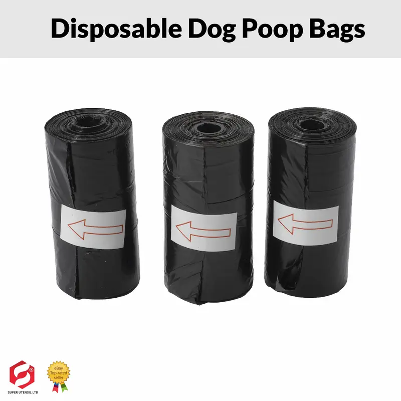 90 Poo Bags for Dog Waste, Extra Thick Strong 100% Leak Proof Dog Poo Bags Black 5