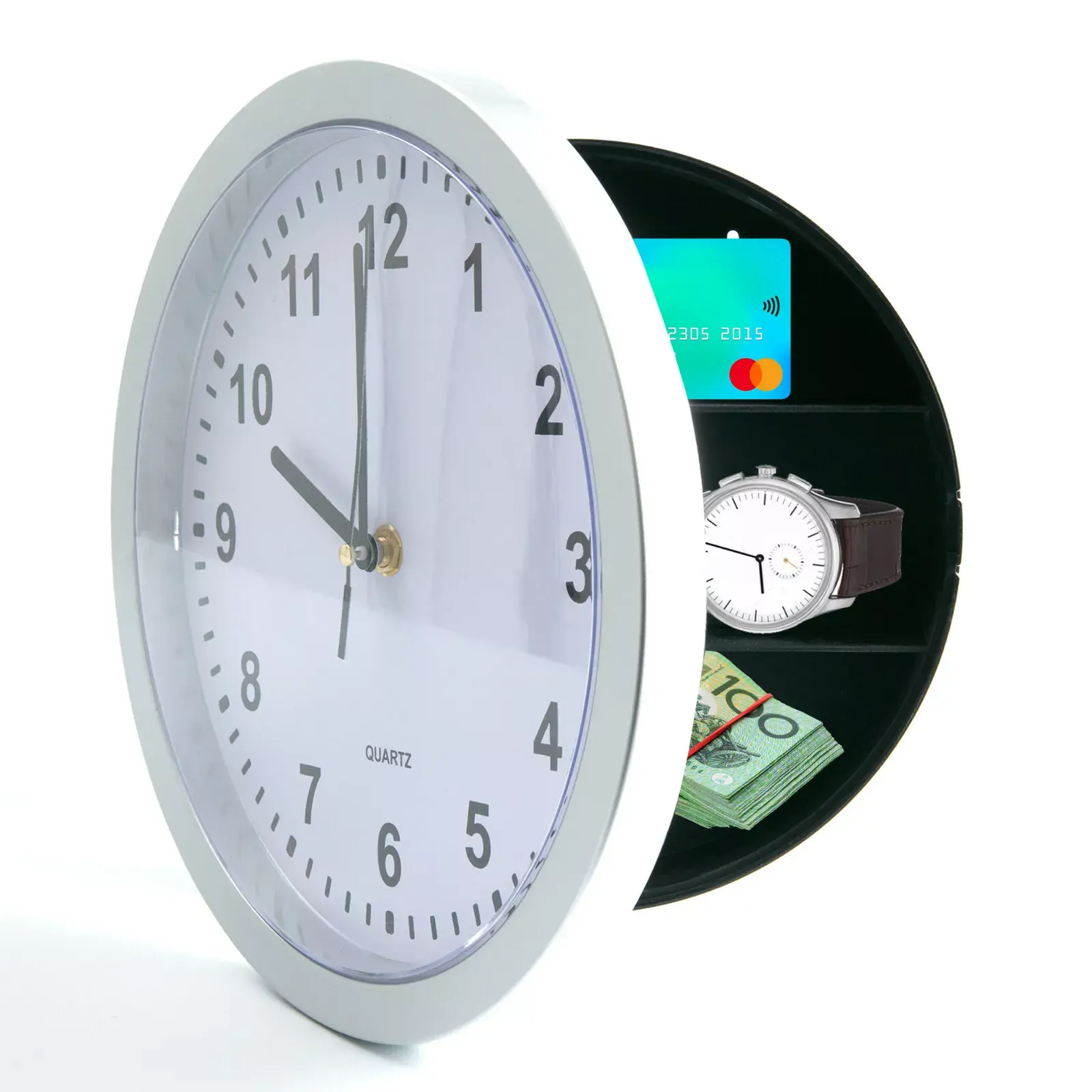 SECRET WALL CLOCK HOME SAFE VALUABLES MONEY BOX STASH CASH JEWELLERY GOLD GIFT Decor Room