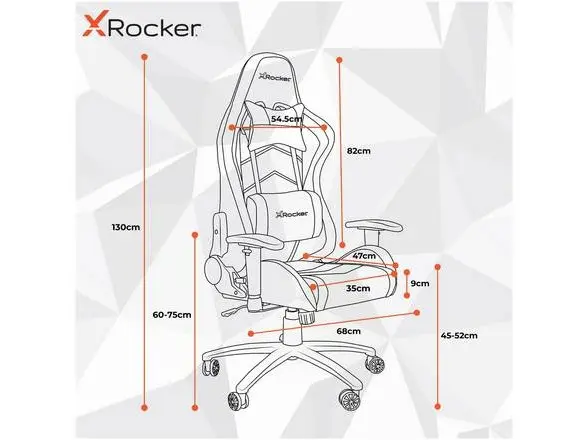 X Rocker Alpha Fabric Ergonomic Office Gaming Chair - Grey 3