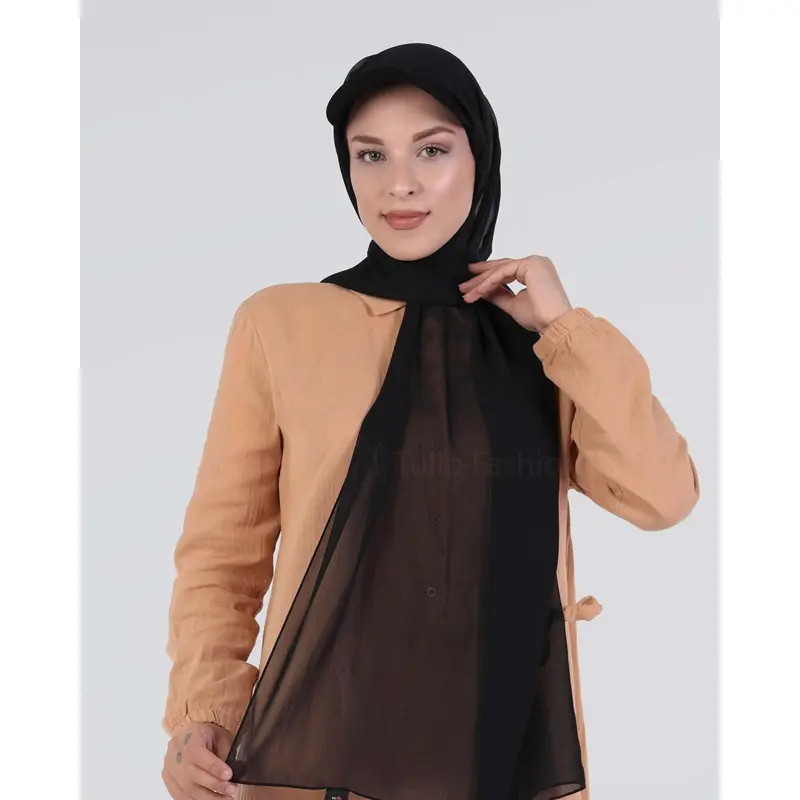 Hijab - Instant chiffon cap - Black 1