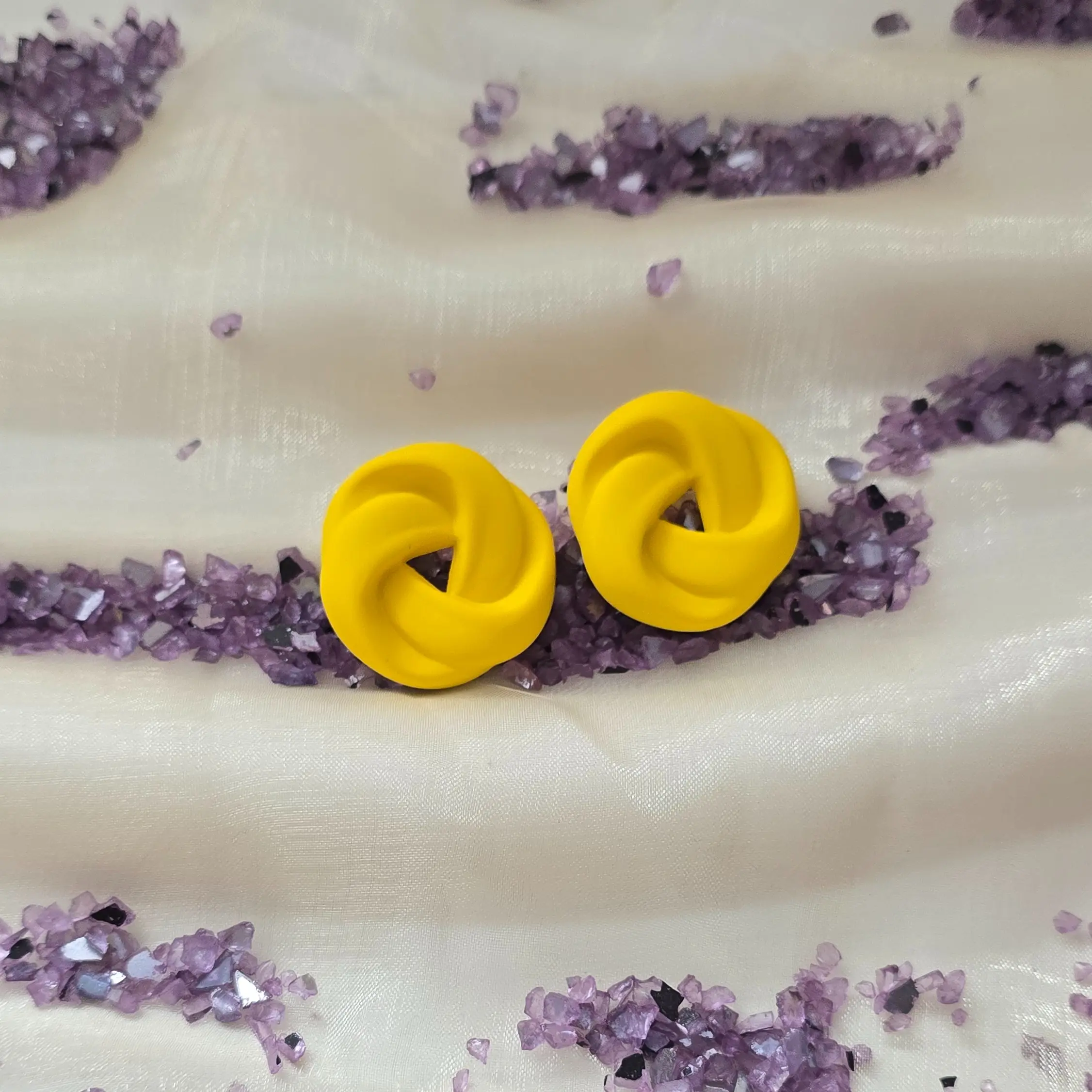 Sunshine Amethyst Collection - Handcrafted Yellow Statement Earrings
